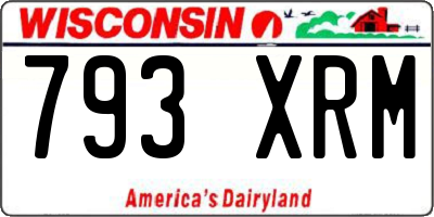 WI license plate 793XRM