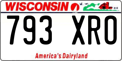 WI license plate 793XRO