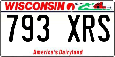WI license plate 793XRS