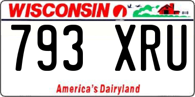 WI license plate 793XRU