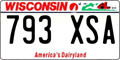 WI license plate 793XSA