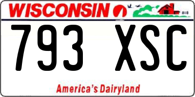 WI license plate 793XSC