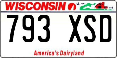 WI license plate 793XSD
