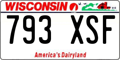 WI license plate 793XSF
