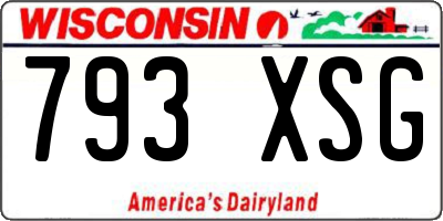 WI license plate 793XSG