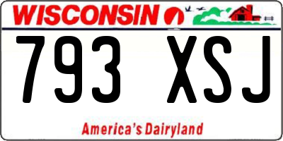 WI license plate 793XSJ