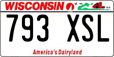 WI license plate 793XSL