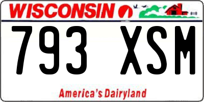 WI license plate 793XSM