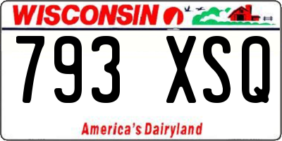 WI license plate 793XSQ