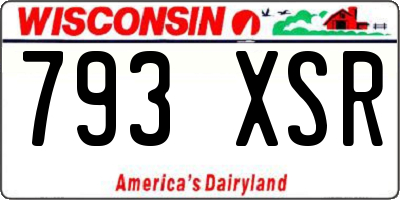 WI license plate 793XSR