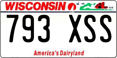 WI license plate 793XSS