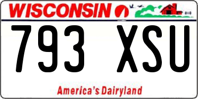 WI license plate 793XSU