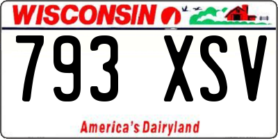 WI license plate 793XSV