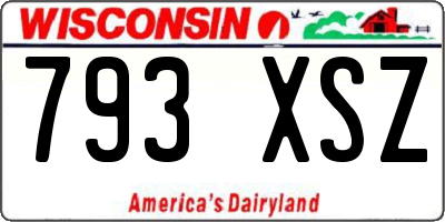 WI license plate 793XSZ