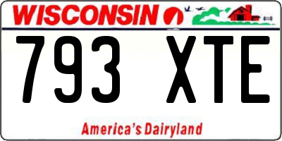 WI license plate 793XTE