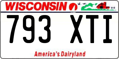 WI license plate 793XTI