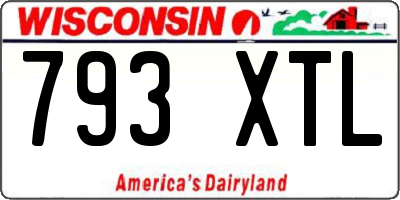 WI license plate 793XTL