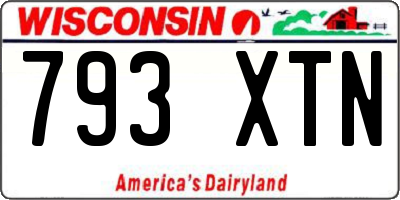 WI license plate 793XTN