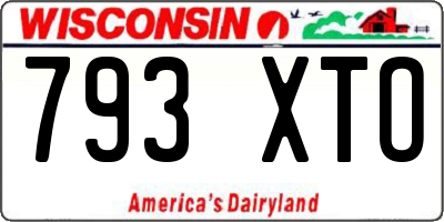 WI license plate 793XTO