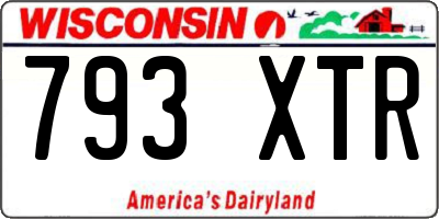 WI license plate 793XTR
