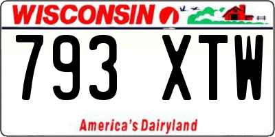 WI license plate 793XTW