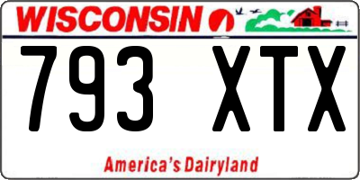 WI license plate 793XTX