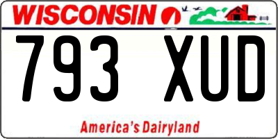 WI license plate 793XUD