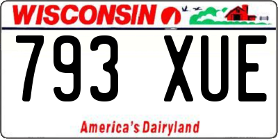 WI license plate 793XUE