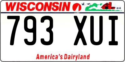 WI license plate 793XUI