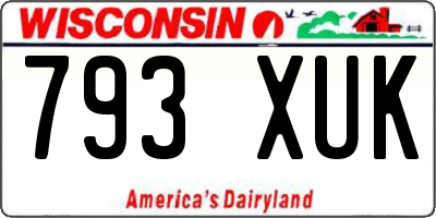 WI license plate 793XUK