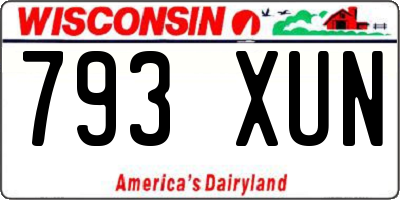 WI license plate 793XUN
