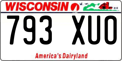 WI license plate 793XUO