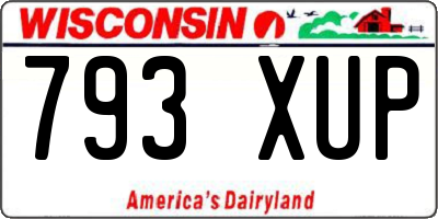 WI license plate 793XUP
