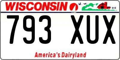 WI license plate 793XUX