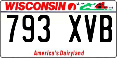 WI license plate 793XVB
