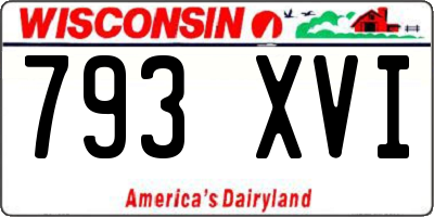 WI license plate 793XVI