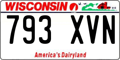 WI license plate 793XVN