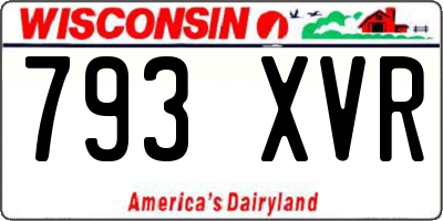 WI license plate 793XVR
