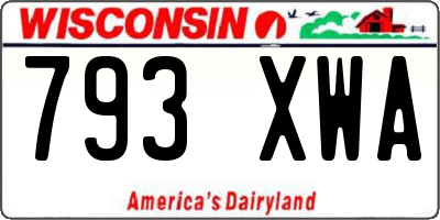 WI license plate 793XWA