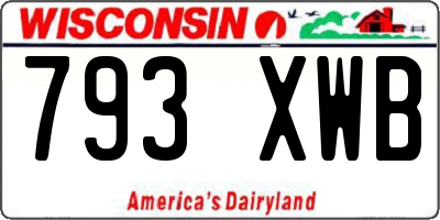 WI license plate 793XWB