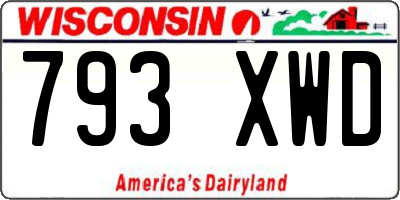 WI license plate 793XWD