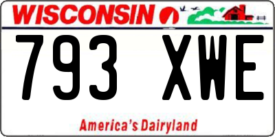 WI license plate 793XWE