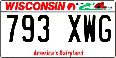 WI license plate 793XWG