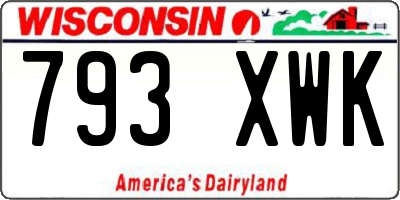 WI license plate 793XWK