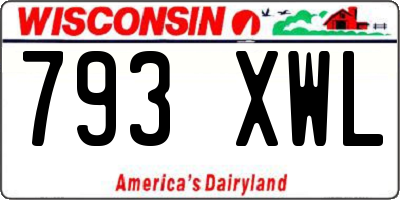 WI license plate 793XWL