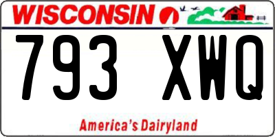 WI license plate 793XWQ