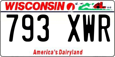 WI license plate 793XWR