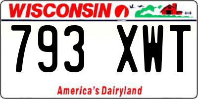 WI license plate 793XWT