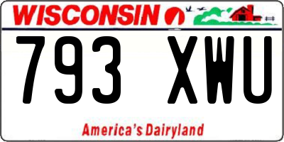 WI license plate 793XWU