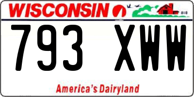 WI license plate 793XWW